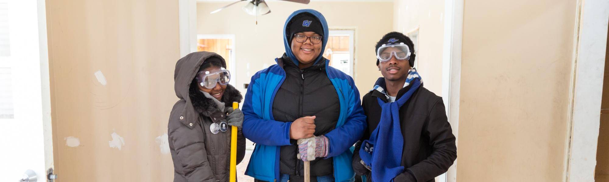 Students volunteering on MLK Jr. Day of service